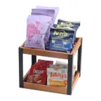 image of Cal-Mil 22330-2-99 Madera Merchandiser, 10"W X 12"D X 10"H, 2-Tier, Black Metal Frame