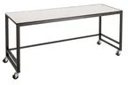 image of Cal-Mil 22340-72-15 Merchandising Table – 72" W x 24" D x 34" H, White Top Shelf, Sturdy Metal Frame