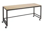 image of Cal-Mil 22340-72-71 Merchandising Table, 72"W x 24"D x 34"H, Maple Top Shelf, Metal Frame