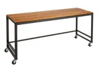 image of Cal-Mil 22340-72-99 Madera Display Table, 72"W x 24"D x 34"H, Rustic Pine Top Shelf, Metal Frame