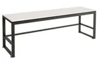 image of Cal-Mil 22341-64-15 2‑Tier Nesting Table, 64½" W x 18" D x 24¼" H, White Shelf, Metal Frame