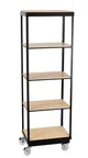 image of Cal-Mil 22343-5-71 Merchandising Cart, 5-Tier, 24"W x 16"D x 72"H, Maple Shelves, Metal Frame