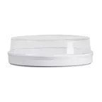 image of Cal-Mil 22346-10-12 Clear Plastic Plate Cover, 10‑Inch Round, Stackable, 1‑Inch Vent, Fits 22017‑10