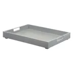 image of Cal-Mil 22347-83 Ashwood Room Service Tray, 22"W x 17"D x 3"H Oak, Gray, Stackable, Metal Handles