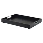 image of Cal-Mil 22347-87 Room Service Tray – 22" W x 17" D x 3" H, Oak Wood, Black, Stackable, Handles