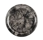 image of Cal-Mil 22351-7-120 7" Diameter Black Gloss Melamine Coupe Plate, Reactive Finish, Round Shape