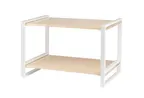 image of Cal-Mil 22356-2-15 Blonde Display Riser, 22" X 13.25" X 14.5", 2-Tier, White Metal Frame