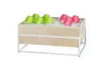 image of Cal-Mil 22362-12-15 Blonde Ice Housing, 20.25" x 12.5" x 9.25" Wood Pan with Plastic Liner, Frame