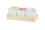 image of Cal-Mil 22376-3-71 Blonde Jar Display, 5" X 12.75" X 4.5" (3) Melamine Jars, Rectangular