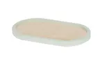 image of Cal-Mil 22379-712-107 Blonde Oval Maple Tray, 7" x 12", Two Tone Matcha Rim