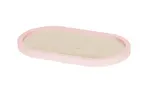 image of Cal-Mil 22379-712-108 Blonde Serving Tray, 7" x 12", Oval, Two-Tone Maple Tray with Blush Rim