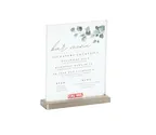 image of Cal-Mil 22385-811-55 Sign Holder, 9.25"W x 2.625"D x 11.25"H, Stainless Steel Base, Modern