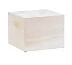 image of Cal-Mil 22420-9-113 White‑Washed Pine Wood Square Riser, 12" W x 12" D x 9" H, 1‑2 Step Cube