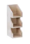 image of Cal-Mil 22455-3-113 Condiment Display, 6"W X 7"D X 16"H, 3 Section, White-Washed Pine Wood