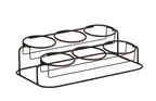 image of Cal-Mil 22601-32-13 6 Jar Display, 19"W X 11"D X 5.25"H (3) 32 Oz. Jars Included, Black