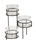 image of Cal-Mil 22604-32-13 Jar Display, 11"W X 11"D X 12.25"H, 3 Tiered, Includes (3) 32 Oz. Round Glass Jars