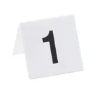 image of Cal-Mil 227-2 Number Tent Sign, 3" X 3" White Plastic with Black Numbers, Set #51-#75