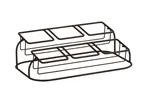image of Cal-Mil 22802-6-13 6 Jar Display, 16.5"W X 5"D X 3.75"H, 2 Tiers (6) Square Glass Jars Included