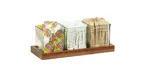 image of Cal-Mil 23183-78 Sydney 3 Jar Display, 12.75"W X 5"D X 4.5"H, Walnut