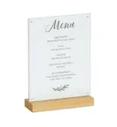 image of Cal-Mil 23185-811-21 Sydney Card Holder, 8.5"W x 3"D x 12.25"H, Oak Finish, Stainless Steel Base