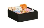 image of Cal-Mil 23703-13 9-Section Condiment Tray, Black Onyx Metal, 11.75W x 11.75D x 4.5H, Compartments