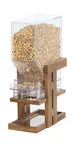 image of Cal-Mil 23728-1-78 Countertop Cereal Dispenser, 7"W x 9.5"D x 24"H, Solid Walnut Base, 1 Section