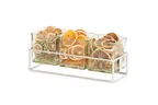 image of Cal-Mil 23747-3-49 3 Jar Holder, 12.5" W X 4.5"D X 3"H, Chrome-Plated Wire