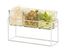 image of Cal-Mil 23747-6-49 3 Jar Holder, 12.5"W X 4.5"D X 6"H, Chrome-Plated Wire