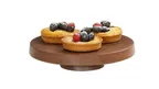 image of Cal-Mil 23755-102-78 Pedestal Stand, 10.25" Dia x 2.25" H, Brown Walnut Melamine, Dishwasher Safe