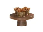 image of Cal-Mil 23755-104-78 Pedestal Display Stand, 10.25" Dia X 4.25" H, Brown Melamine, Dishwasher‑Safe
