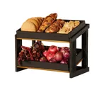 image of Cal-Mil 23780-2-13 Brooklyn Merchandiser, 2-Tier, Textured Wood Base Accented By Antique Brass Details