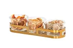 image of Cal-Mil 23797-4-130 Brooklyn Mixology Holder, For 16 Oz. Jars, 13.5"W X 5"D X 4.75"
