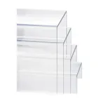 image of Cal-Mil 238 Display Riser Set, Clear Acrylic Square Stands 5×5×2" to 8×8×8", Plastic Base, 4/Set