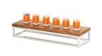 image of Cal-Mil 23814-3-49 Riser, 20"W X 6"D X 3"H, Open Frame, Chrome