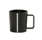 image of Cal-Mil 23821-13 12‑Oz Stackable Melamine Coffee Mug, Black, Dishwasher Safe Tableware