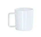 image of Cal-Mil 23821-15 Plastic Coffee Mug, 12 oz Capacity, White Melamine, Stackable, Dishwasher Safe