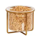 image of Cal-Mil 23822-8-12 Countertop Cereal Dispenser, 8.25" Dia x 2.5" H, Clear, Metal Base, 1 Dispenser