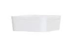 image of Cal-Mil 24130-8-15 Bento Box, 8.25"W x 8.25"D x 3"H, Square, Dishwasher Safe, Melamine, White