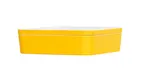 image of Cal-Mil 24131-10-42 Bento Box, 10.5"W x 10.5"D x 3"H, Square, Melamine, Yellow, Dishwasher Safe