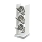 image of Cal-Mil 3010-55 Luxe 3-Tier Countertop Utensil Holder, 6.75x7.5x20.25in, White Metal with Stainless Steel Accent