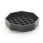 image of Cal-Mil 308-4-13 Classic Drip Tray – 4" Octagonal Black Plastic, 5" Size, Food‑Safe Material