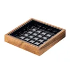 image of Cal-Mil 330-6-99 Madera Drip Tray, 6" x 6" Square Pine Wood, Brown Finish, Removable Inner Tray