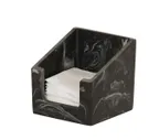 image of Cal-Mil 3309-124 Napkin Holder, 6.25" x 6.25" x 5.5" H White Marble Resin Tabletop Accessory