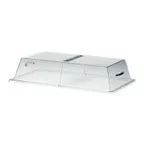 image of Cal-Mil 334-12 Acrylic Display Cover, 12" W X 18" D X 4" H, Flat Top with Center Hinge