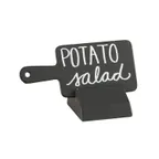 image of Cal-Mil 3345-13 Write-On Sign, Paddle Base, 4-1/2" W x 2" D Black Plastic, Blank Table Number