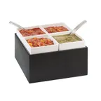 image of Cal-Mil 3369-13 Chilled Salsa/Dressing Server, 10.5"W X 10.5"D X 7"H (4) White Melamine Containers