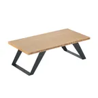 image of Cal-Mil 3374-8-60 Step Riser, 24" W x 11-3/4" D x 8" H, Bamboo Top with Black Metal, 1‑2 Steps
