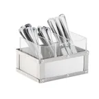 image of Cal-Mil 3408-55 Urban Flatware Organizer, 9x6x5.25in, 3 Section, Stainless Steel