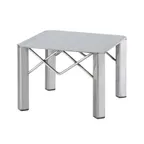 image of Cal-Mil 3417-7 Industrial Display Riser, Square 10" x 10" x 7" Polished Silver Metal Stand