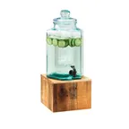 image of Cal-Mil 3422-2 2-Gallon Glass Dispenser, 10-3/4"W x 11-1/2"D x 22-3/4"H, Pine Base, Ice Chamber